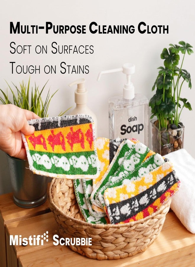 Mistifi Scrub 3-Pack resusable, scouring pad, Non-Scratching Dish Scrubber for Kitchen and House Hold clening, Dishwasher Safe Soft scrube, Assorted Colors and Designs - Image 2